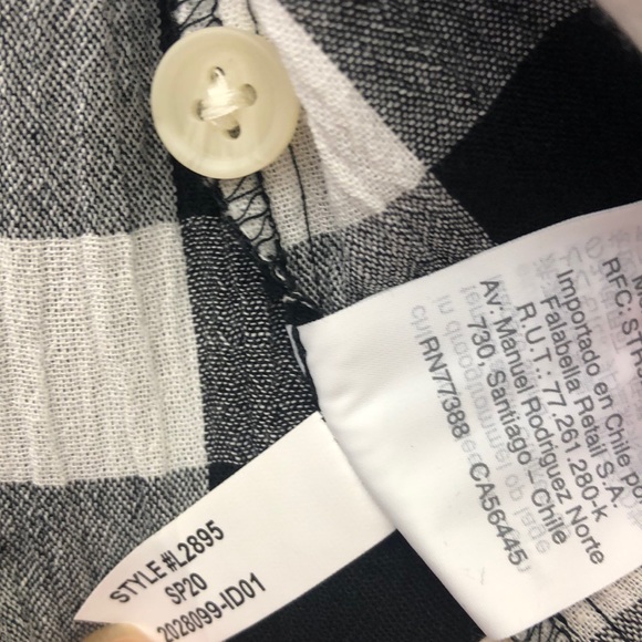 Madewell Black/White Gingham Peplum Short Sleeve Button Down Shirt Size S - Picture 13 of 13